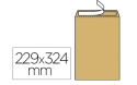 18991 - Pochette kraft gpv adhésive qualité supérieure c4 229x324mm 90g boîte 250 unités