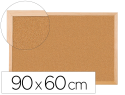 34351 - Tableau liège q-connect mural cadre bois pin naturel 2 faces inclus 5 épingles mémo fixation mur épaisseur 1mm 90x60cm