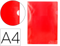 10873 - Pochette coin q-connect polypropylène grainé économique 12/100e coloris rouge transparent boîte 100 unités