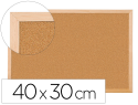 921811 - Tableau liège q-connect mural cadre bois pin naturel 2 faces inclus 5 épingles mémo fixation mur épaisseur 1mm 40x30cm
