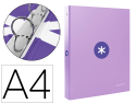 7816 - Classeur antartik 4 anneaux ronds 25mm a4 carton rembordé coloris lavande