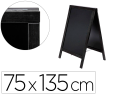 54722 - Tableau sol noir liderpapel bois hôtellerie chevalet double face marqueur type craie 75x135x52cm