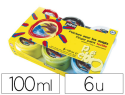 35937 - Gouache doigt pébéo textile coton synthétique séchage 24 heures lavable machine 40 degrés 100ml 6 pots