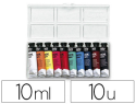 21305 - Gouache pébéo couleurs lumineuses fort pouvoir couvrant coloris assortis boîte 10 tubes 10ml